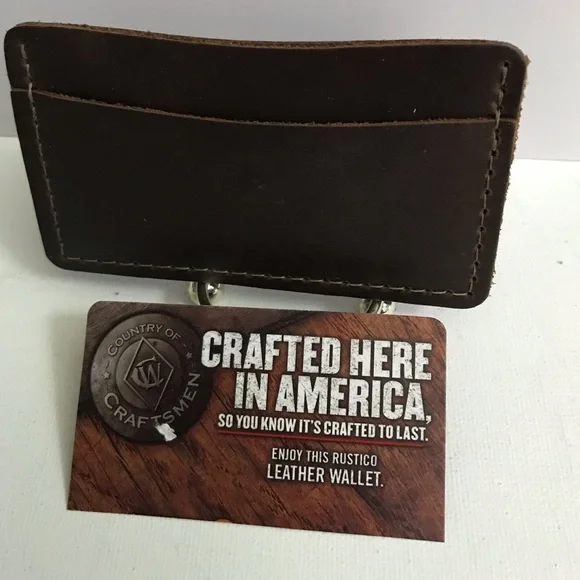 Rustico Credit Card Holder 100% leather Made in USA Brand New - Picture 1 of 10